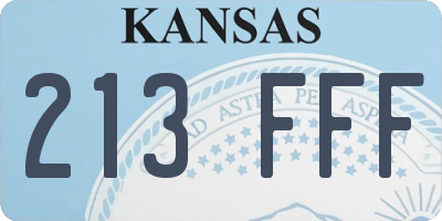 KS license plate 213FFF
