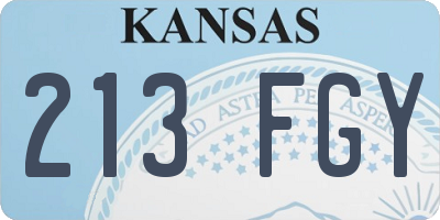 KS license plate 213FGY