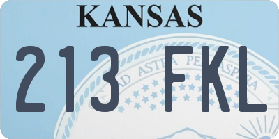 KS license plate 213FKL