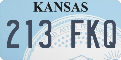 KS license plate 213FKQ