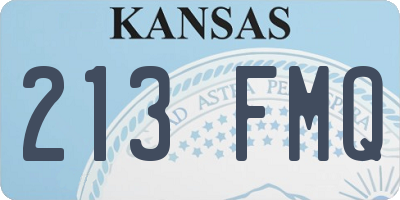 KS license plate 213FMQ