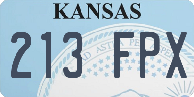 KS license plate 213FPX