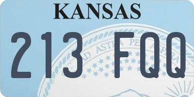 KS license plate 213FQQ