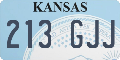 KS license plate 213GJJ