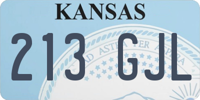 KS license plate 213GJL