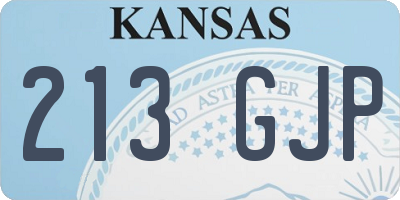 KS license plate 213GJP