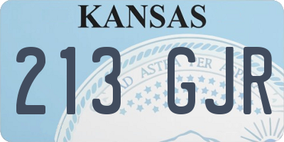 KS license plate 213GJR