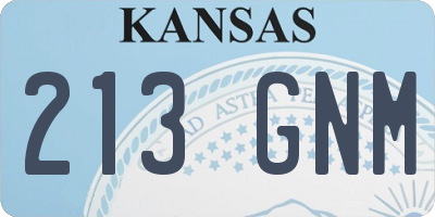 KS license plate 213GNM