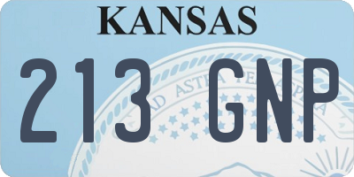 KS license plate 213GNP