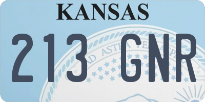 KS license plate 213GNR