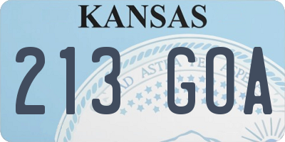 KS license plate 213GOA