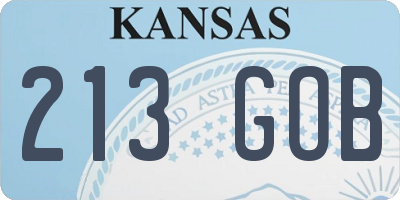KS license plate 213GOB