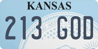 KS license plate 213GOD