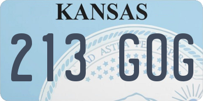 KS license plate 213GOG