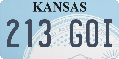 KS license plate 213GOI