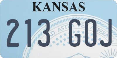 KS license plate 213GOJ