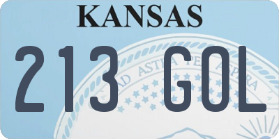 KS license plate 213GOL
