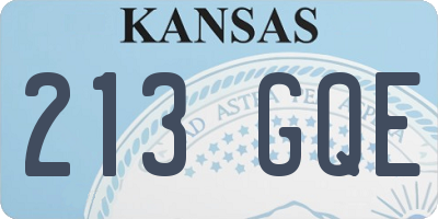 KS license plate 213GQE