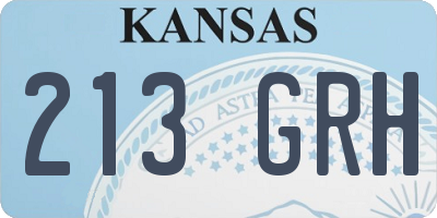 KS license plate 213GRH