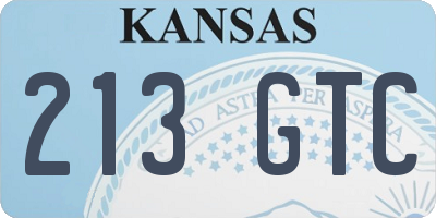 KS license plate 213GTC