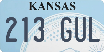 KS license plate 213GUL