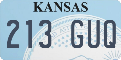 KS license plate 213GUQ