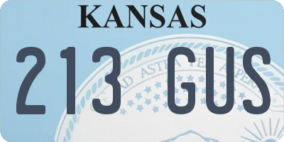 KS license plate 213GUS