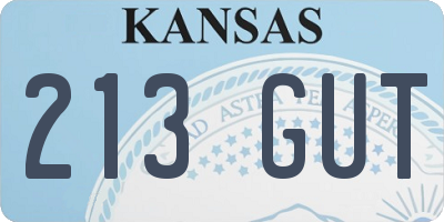 KS license plate 213GUT