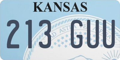 KS license plate 213GUU