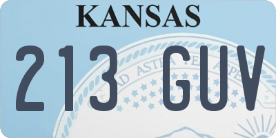 KS license plate 213GUV