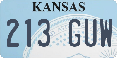 KS license plate 213GUW