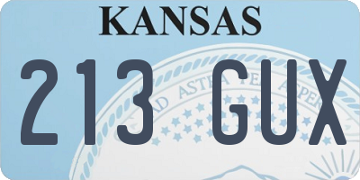 KS license plate 213GUX