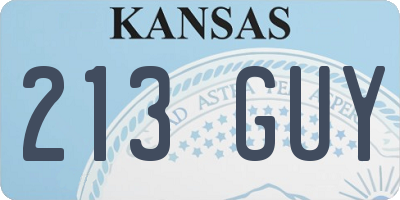 KS license plate 213GUY