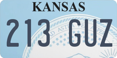 KS license plate 213GUZ