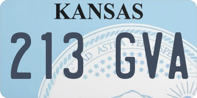 KS license plate 213GVA