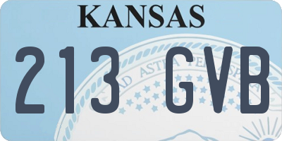 KS license plate 213GVB