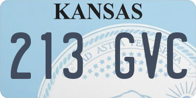 KS license plate 213GVC