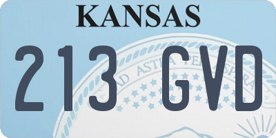 KS license plate 213GVD