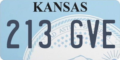 KS license plate 213GVE