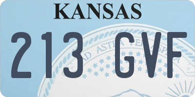 KS license plate 213GVF