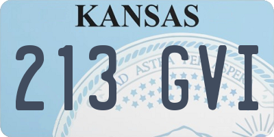 KS license plate 213GVI