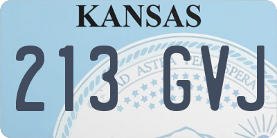 KS license plate 213GVJ