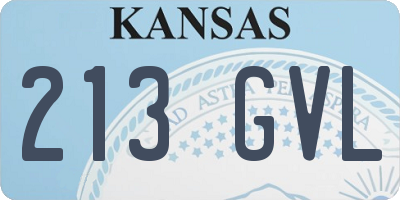 KS license plate 213GVL
