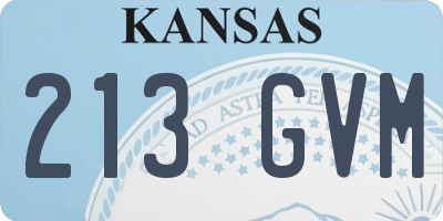 KS license plate 213GVM