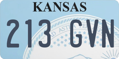 KS license plate 213GVN