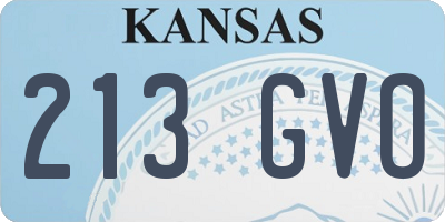 KS license plate 213GVO