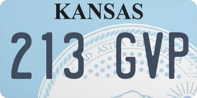 KS license plate 213GVP