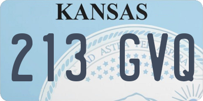KS license plate 213GVQ