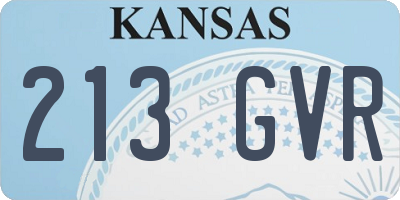 KS license plate 213GVR