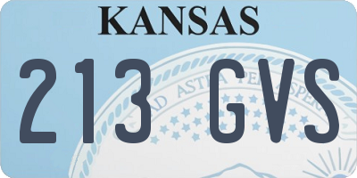KS license plate 213GVS